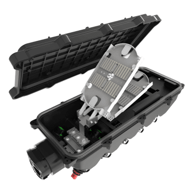 Caixa Terminal Óptica CTO Pré Conectorizada 1x8 SC APC AIRCASE com Splitter Desbalanceado 1x2